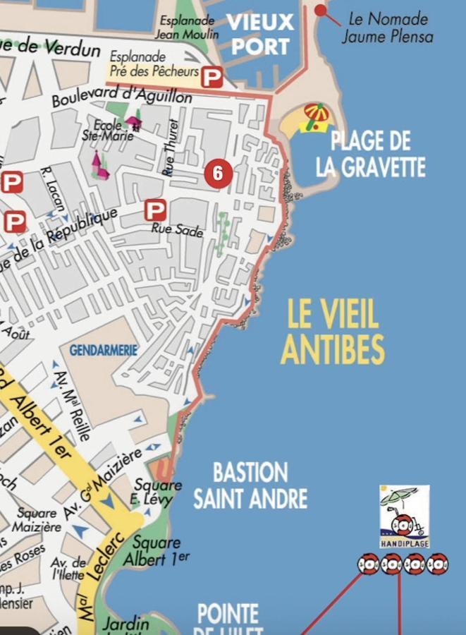 Vue Mer Et Remparts. Entre Vieille Ville Et Plages Antibes Exteriör bild