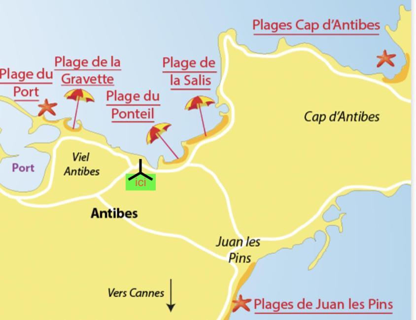 Vue Mer Et Remparts. Entre Vieille Ville Et Plages Antibes Exteriör bild